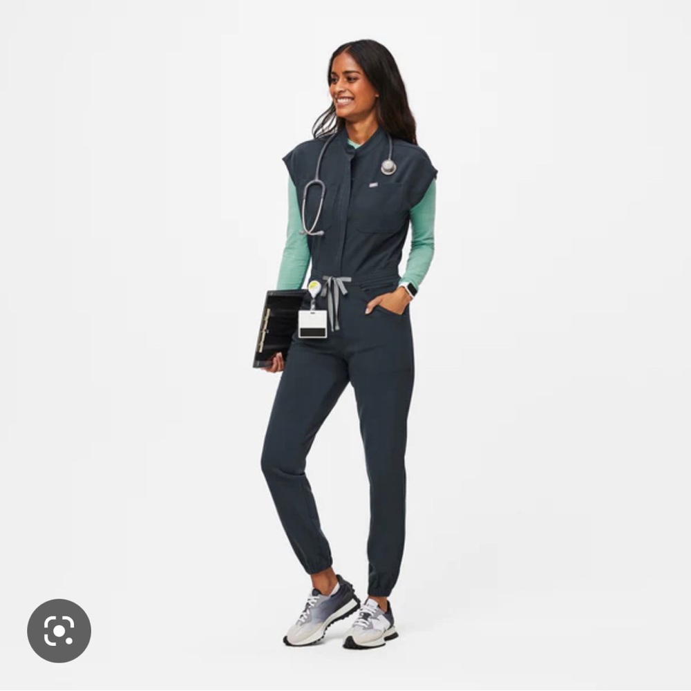 Figs rafaela cargo scrub jumpsuit in Dark Harbor